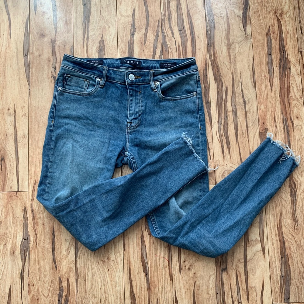 Vigoss raw hem ankle skinny jeans